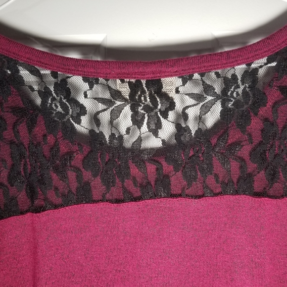 Red long sleeved t-shirt dress - Picture 5 of 5